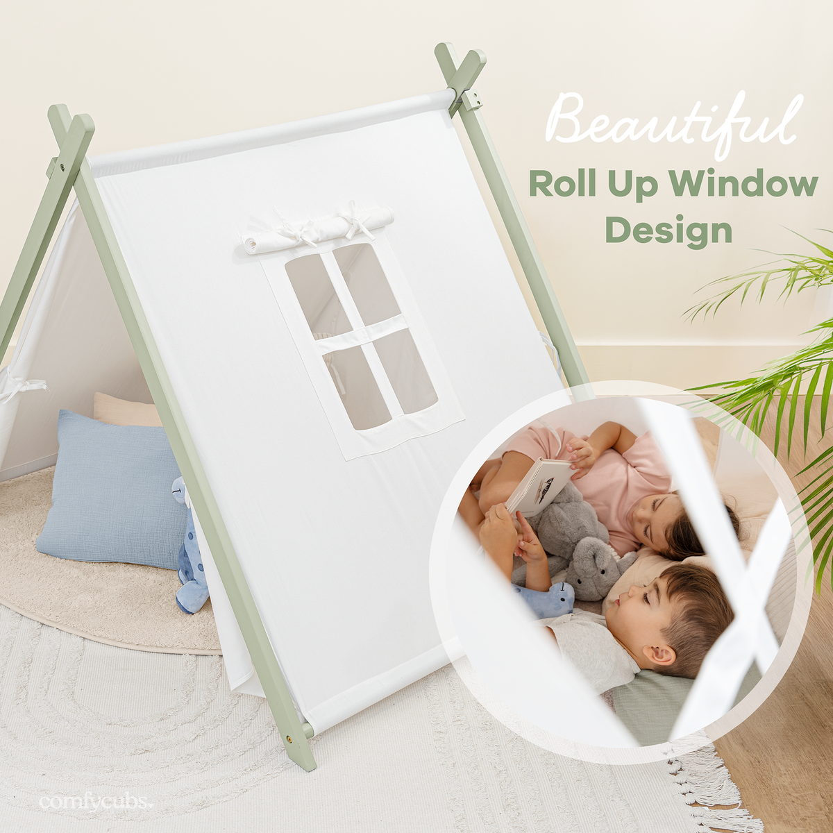 Kids Play Tent, Indoor Canvas Play Tent by Comfy Cubs
