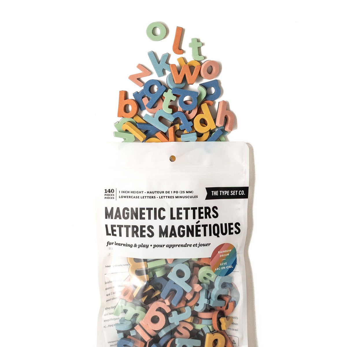 1" 140pc Lowercase Magnetic Letters in Rainbow Dream