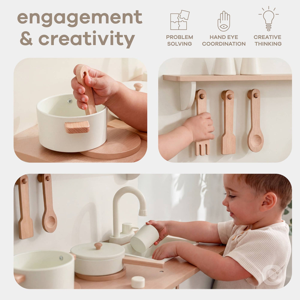 Comfy Cubs Wooden Kids Kitchen Playset