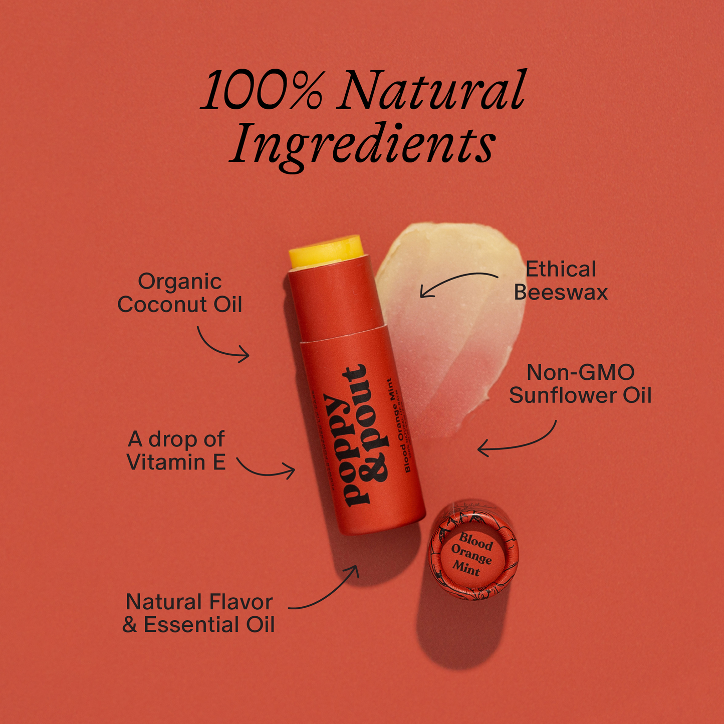 Poppy & Pout Lip Balm | Blood Orange Mint