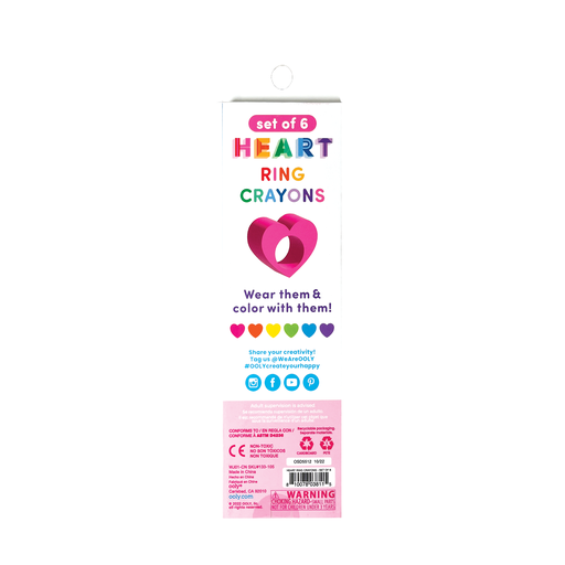 Heart Ring Crayons (Set of 6) | Ooly