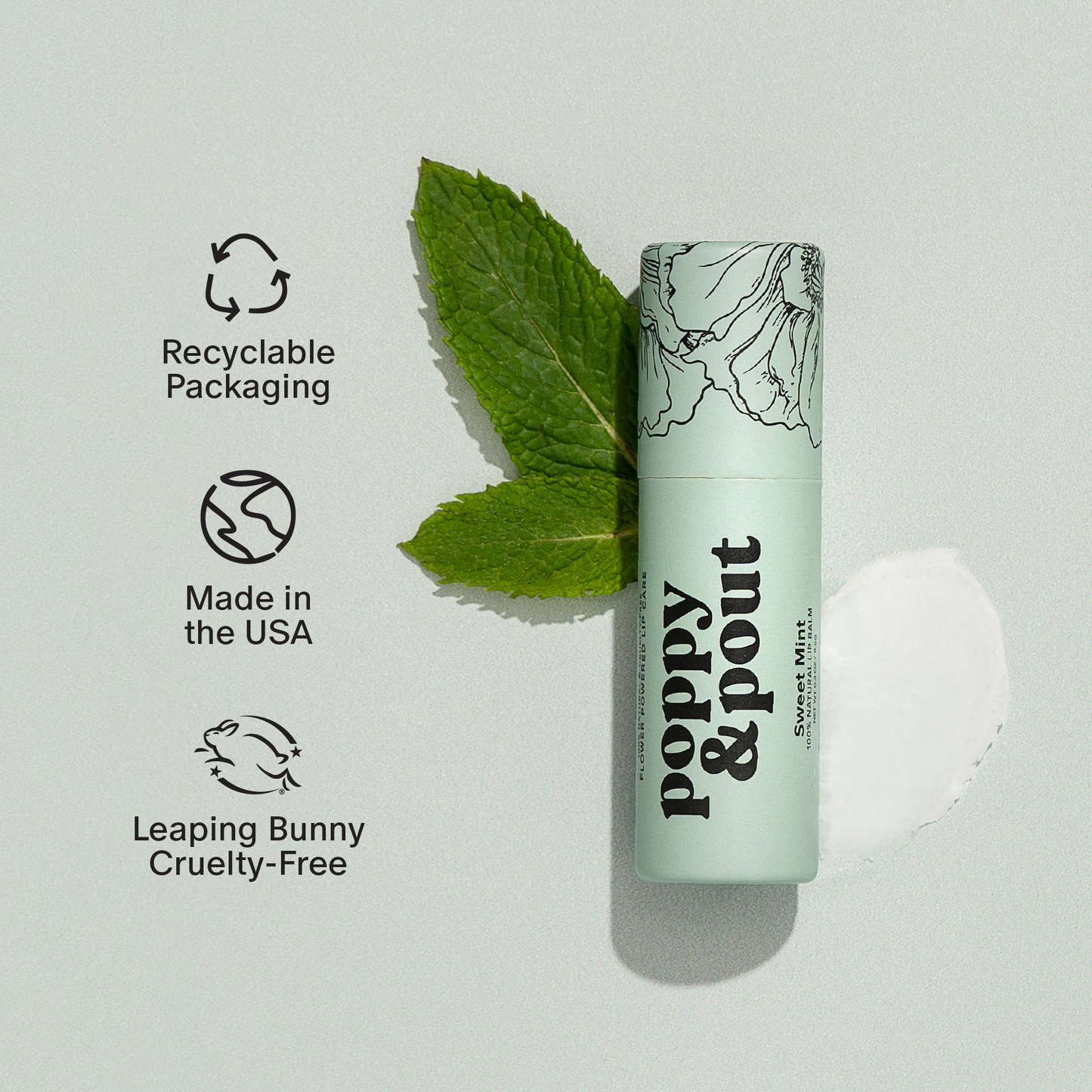 Poppy & Pout Lip Balm | Sweet Mint