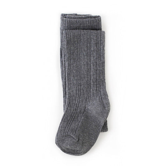 Little Stocking Company | Charcoal Gray Cable Knit Tights