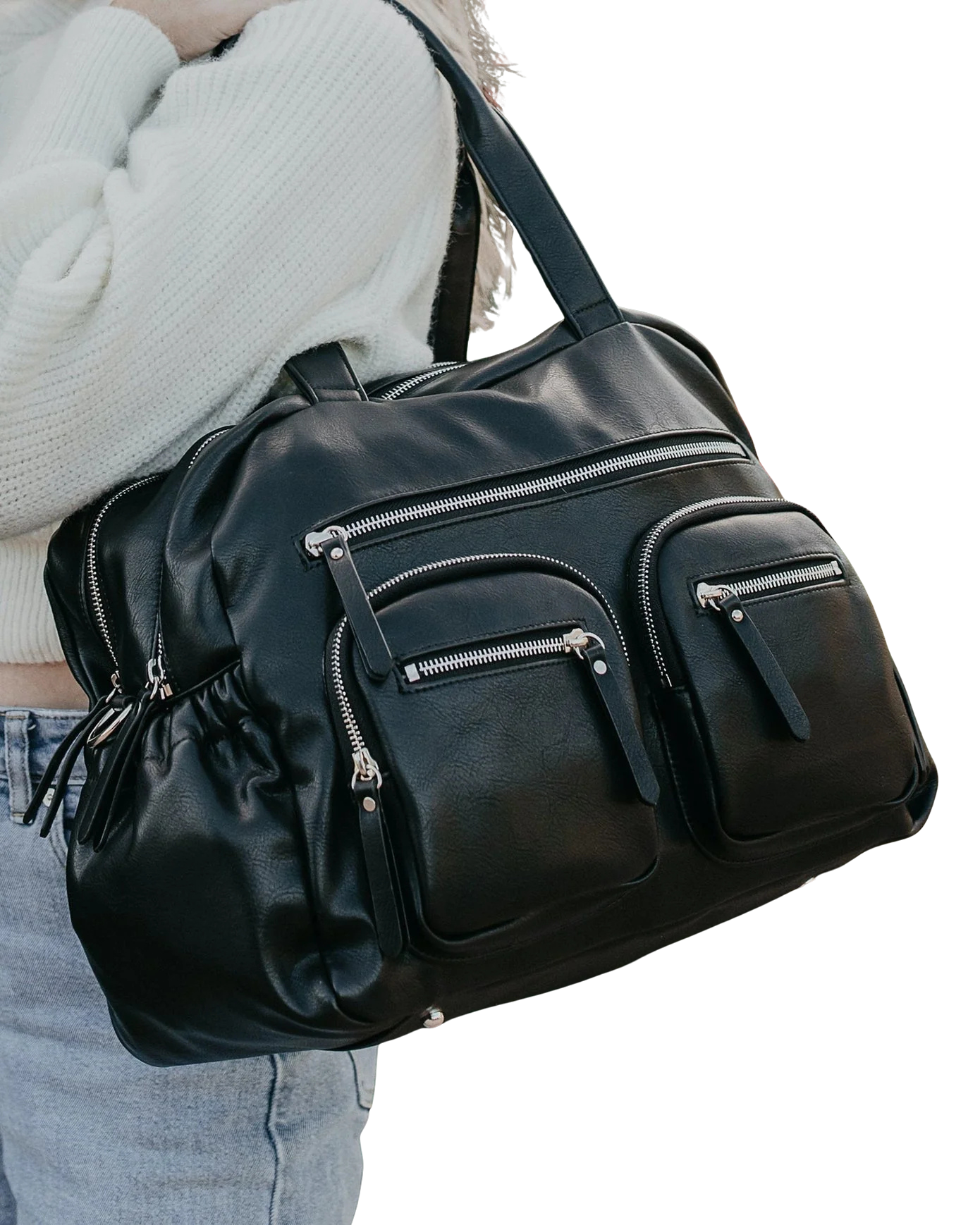 Oioi Leather Diaper Bag | New