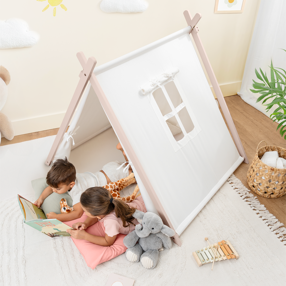 Kids Play Tent, Indoor Canvas Play Tent by Comfy Cubs