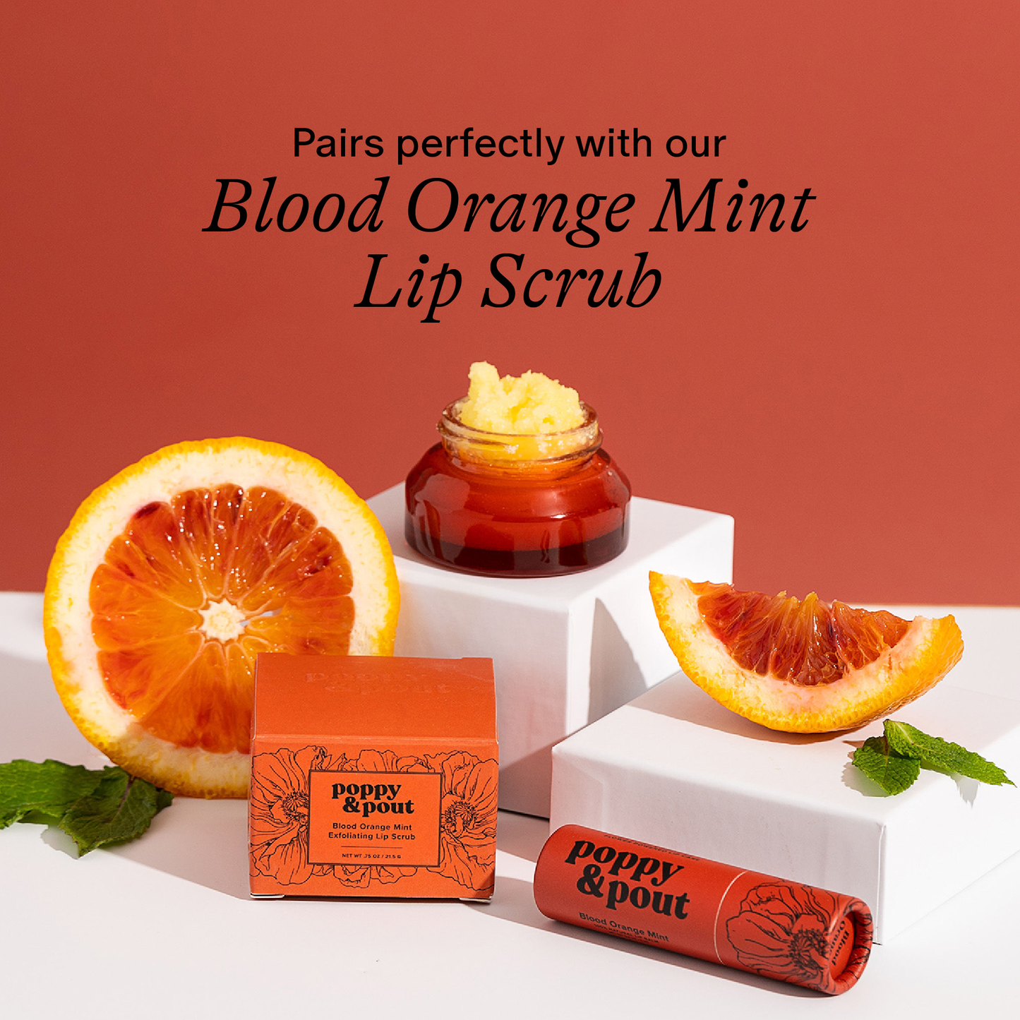 Poppy & Pout Lip Balm | Blood Orange Mint
