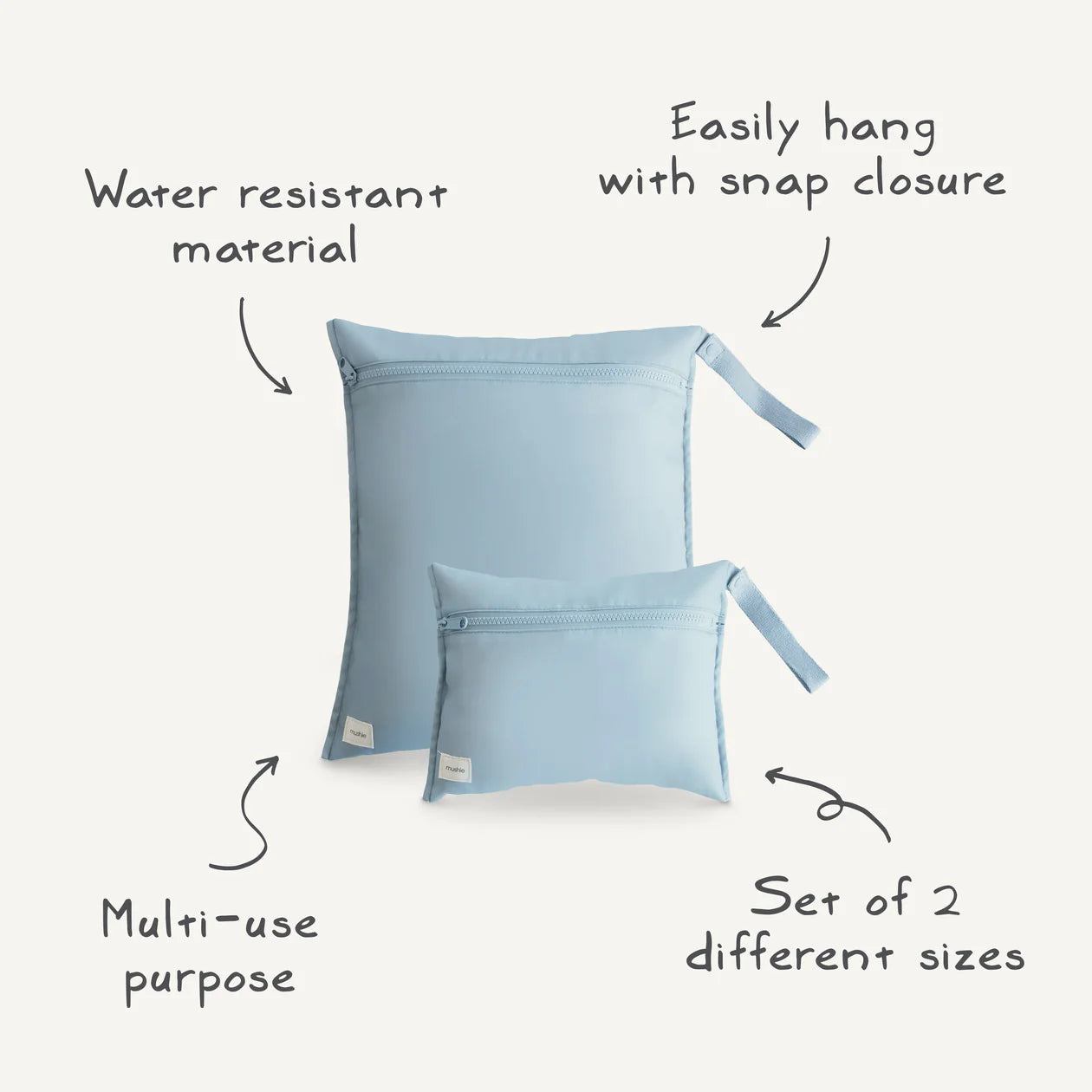 Mushie | Water Resistant Wet Bags - 2 Pack